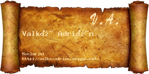 Valkó Adrián névjegykártya