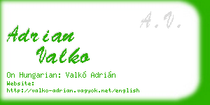 adrian valko business card